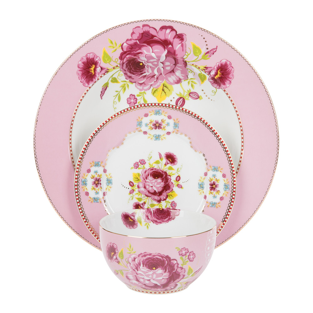 Kip opwinding Resoneer PiP Studio - Floral Tableware Collection - Pink - GIRL ABOUT HOUSE